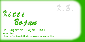 kitti bojan business card